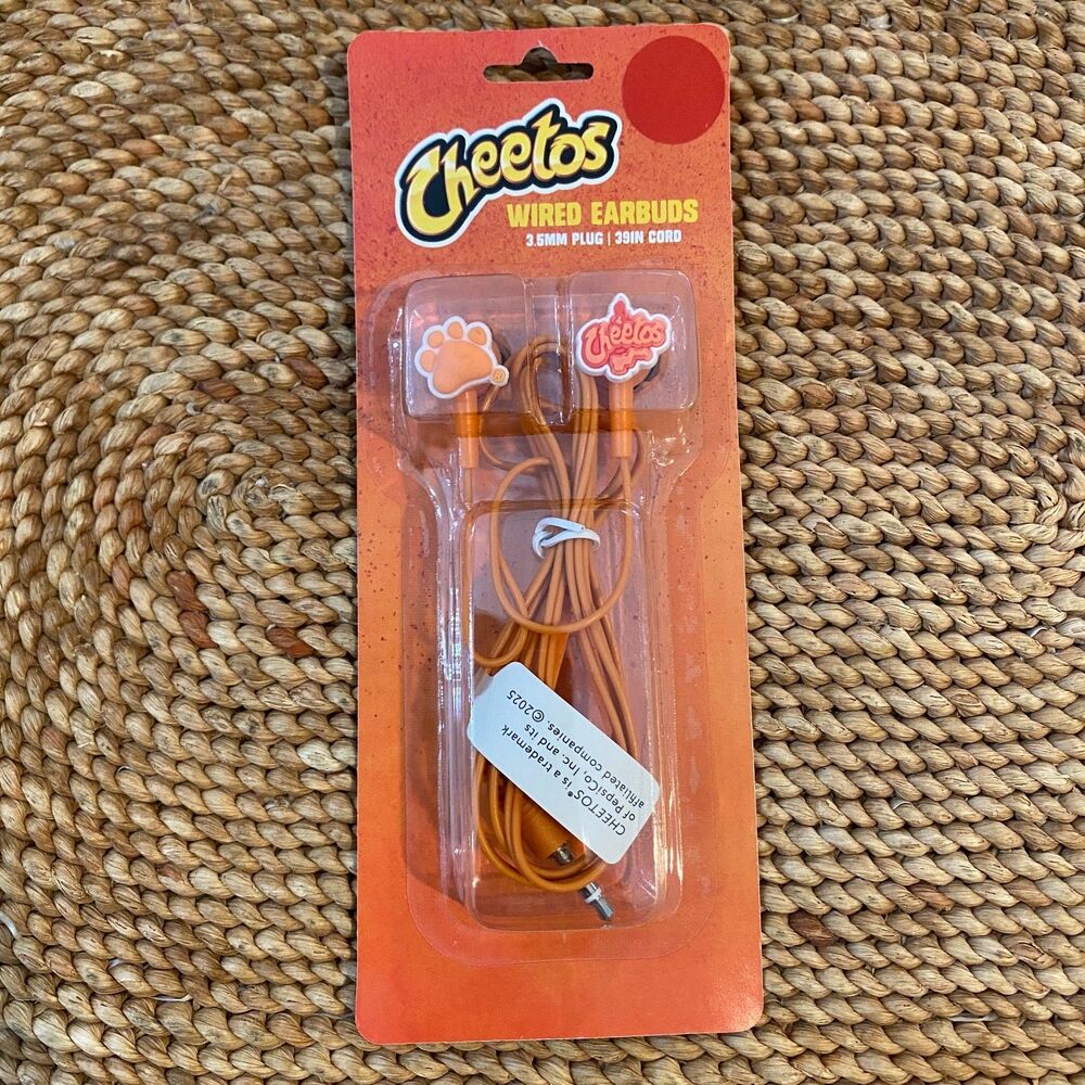 Cheetos Wired Earbuds 3.5mm Plug 39in Cord Novelty Headphones New Sealed